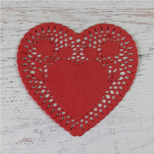 Naperons Coração Vermelho